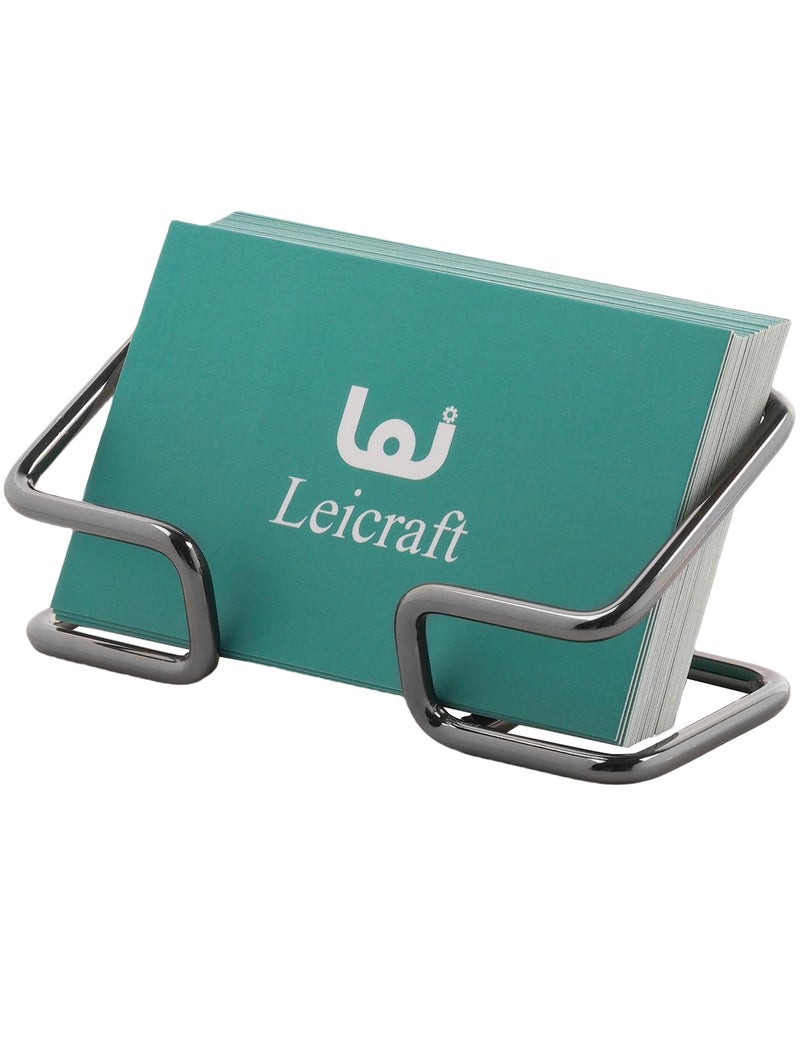 حامل بطاقات عمل من Leicraft للمكتب، منظمات بطاقات معدنية لطيفة وإكسسوارات مكتب للرجال والنساء (أسود) - Image 1